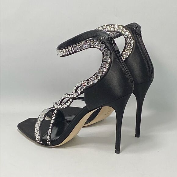 Alexander McQueen Crystal-Embellished Satin High-Heel Sandals size 39.5 - Picture 11 of 14